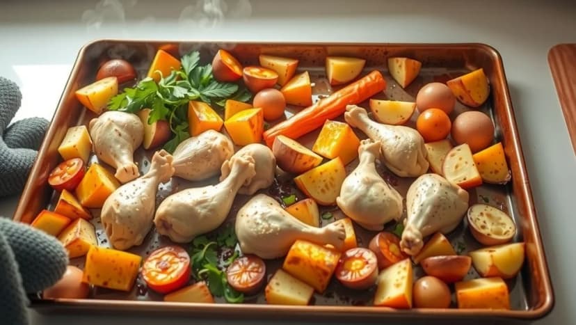 Allt i ett mat i ugnen för enkel middag