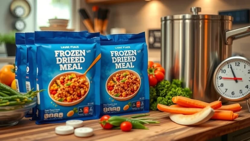 Blå band frystorkad mat för hemmet