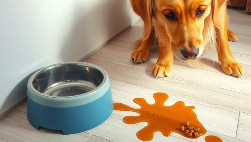 Varför kräks hunden timmar efter mat