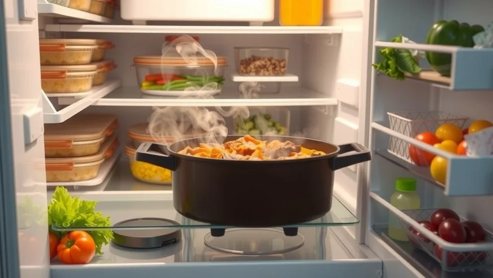 Kan man ställa in varm mat i kylen