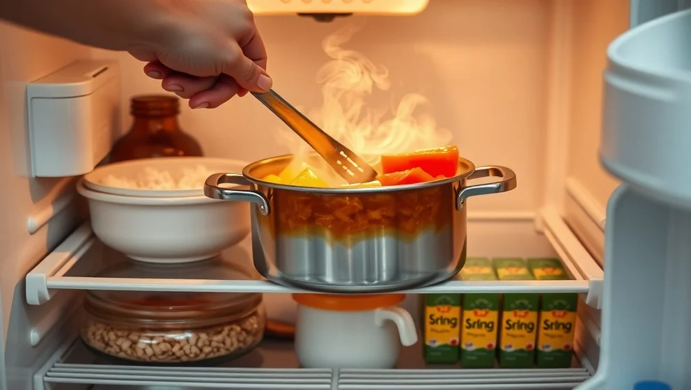 Kan man ställa in varm mat i kylen direkt