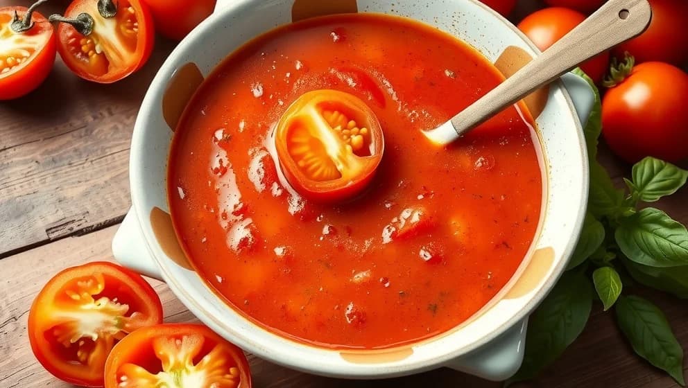Tomatsoppa med färska tomater från grunden