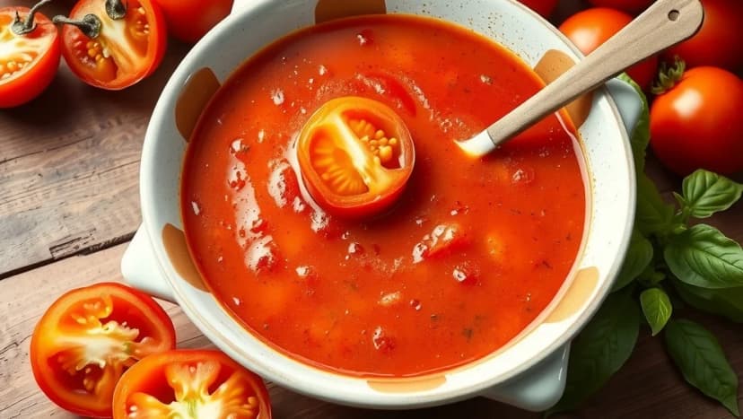 Tomatsoppa med färska tomater från grunden